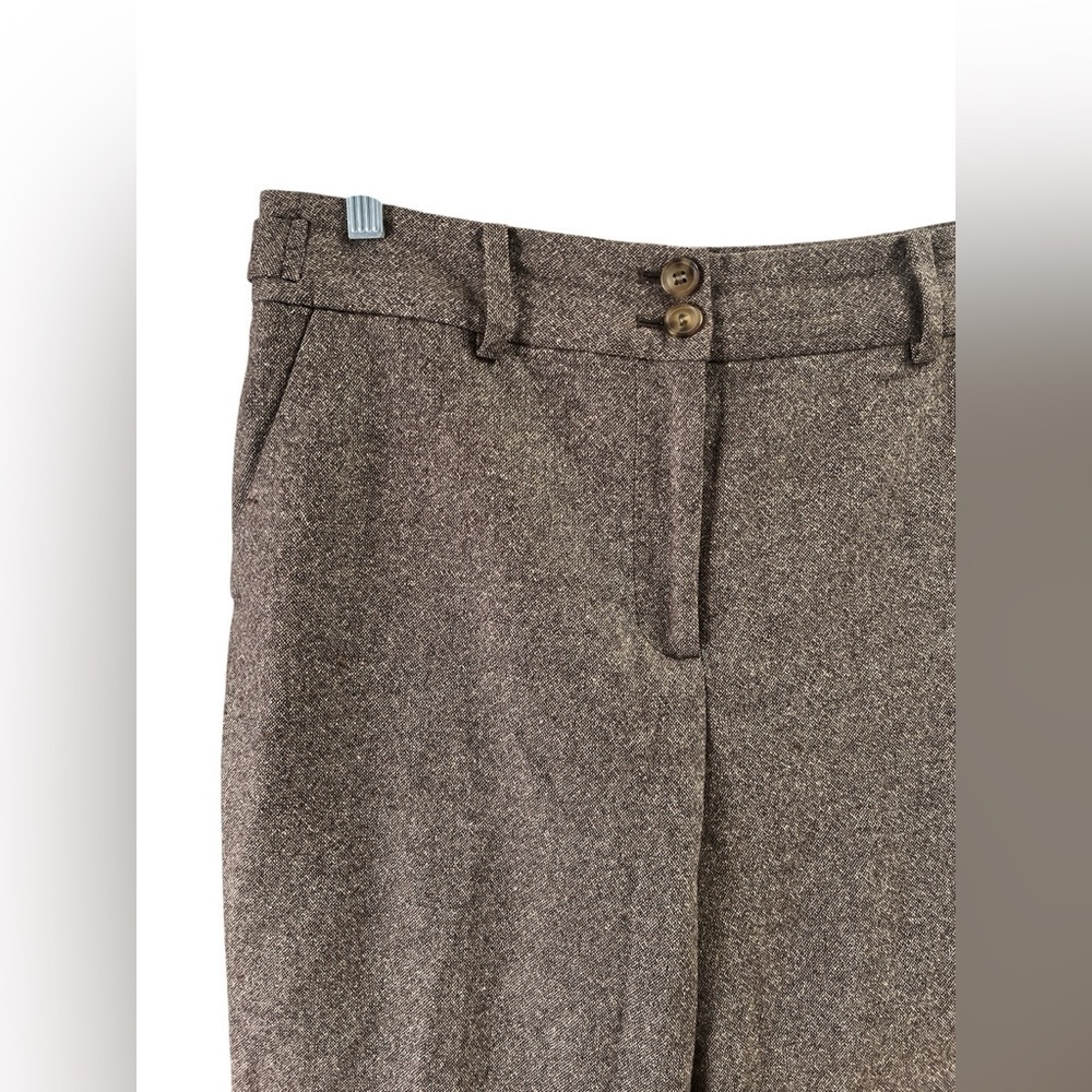 Talbots wool blend brown straight leg high rise trouser dress pants - Picture 2 of 5